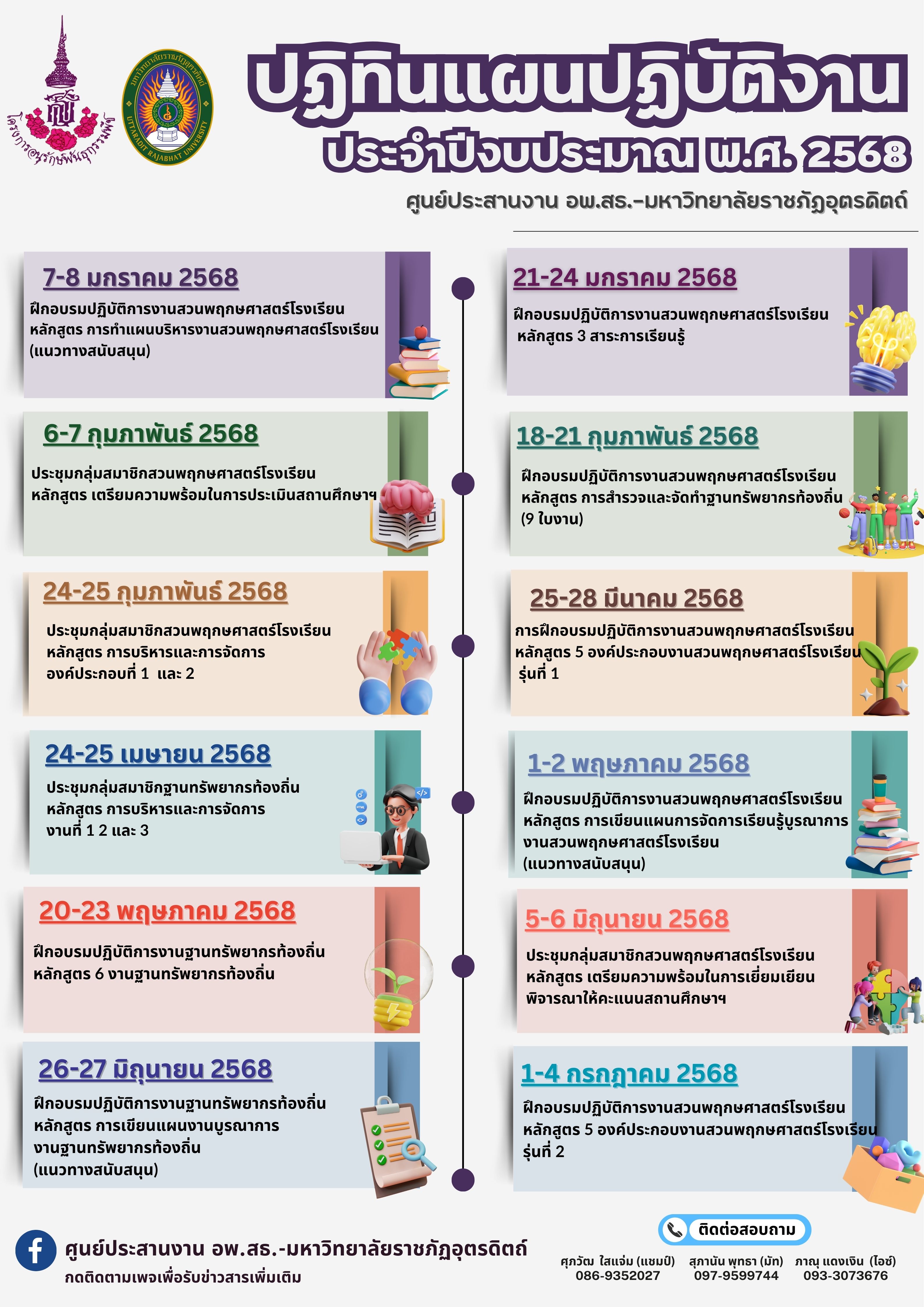 แผนปฏิทินปฏิบัติงานประจำปี 2568